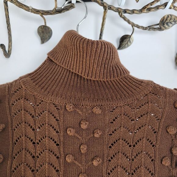 Tularosa Achilles sweater chocolate brown pompom from Revolve. Sold out online - Picture 7 of 12